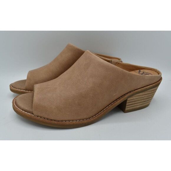 Sofft Womens Size 11 Aneesa Light Taupe Leather Slip On Open Toe Slide Sandals - Picture 1 of 11